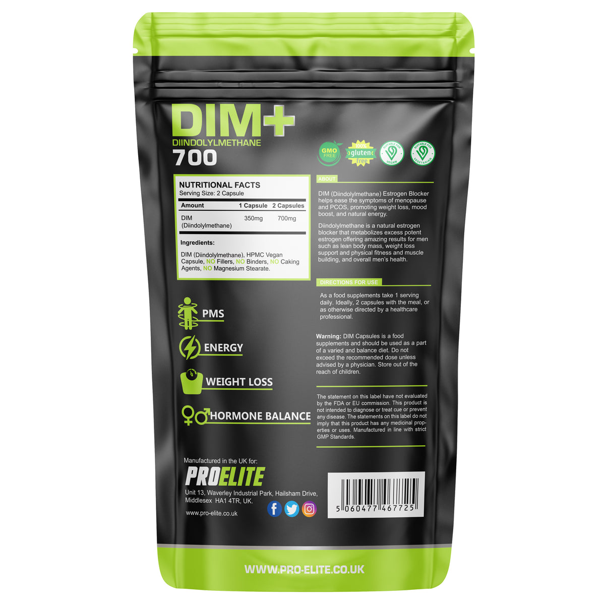 DIM Vegan Capsules | Pro-Elite