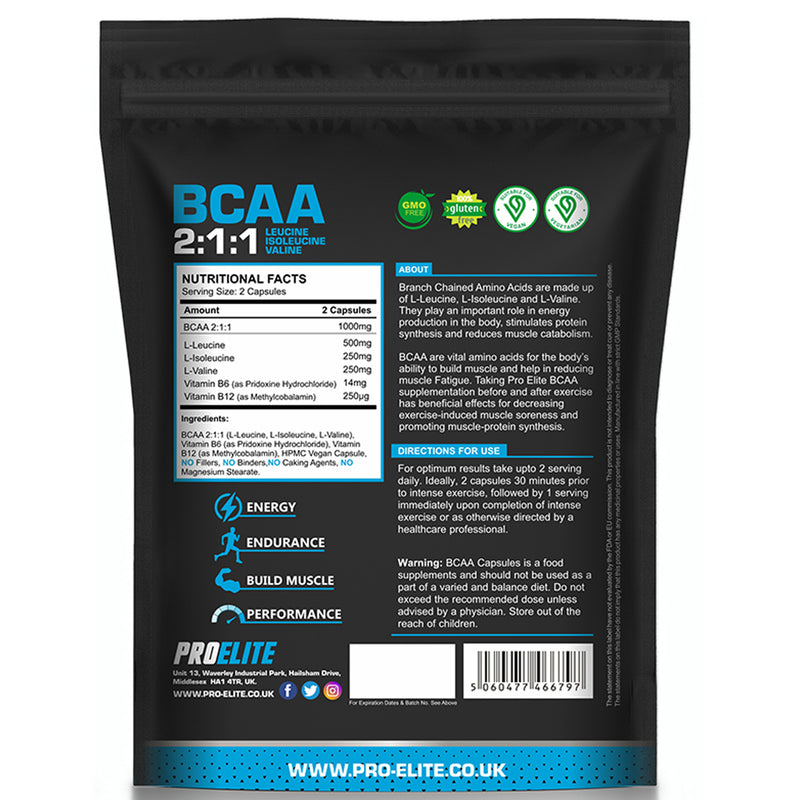 PROELITE BCAA 2:1:1 Vegan Capsules