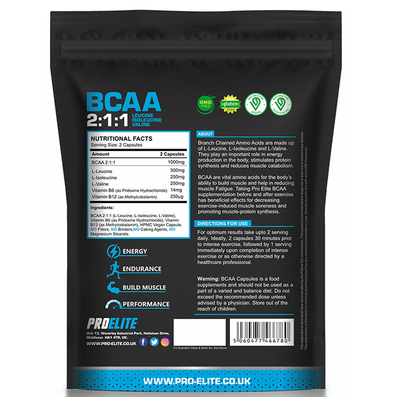 PROELITE BCAA 2:1:1 Vegan Capsules