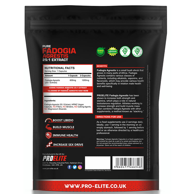 PROELITE Fadogia Agrestis 25:1 Extract Vegan Capsules