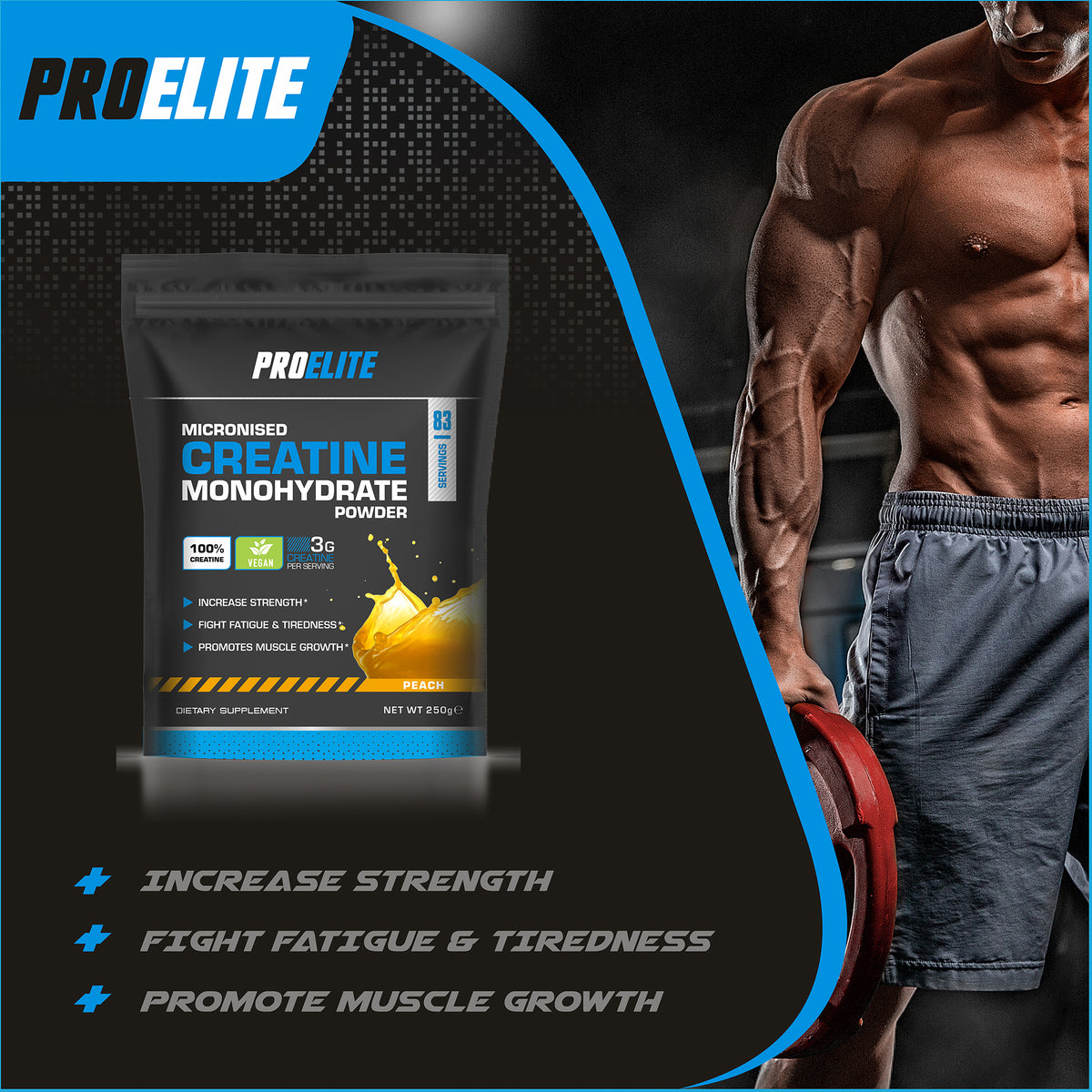 Creatine Monohydrate Pouch 250g | Pro-Elite