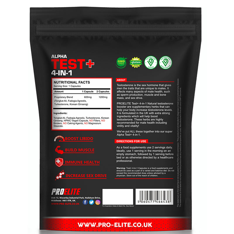 PROELITE Alpha Test+ Vegan Capsules