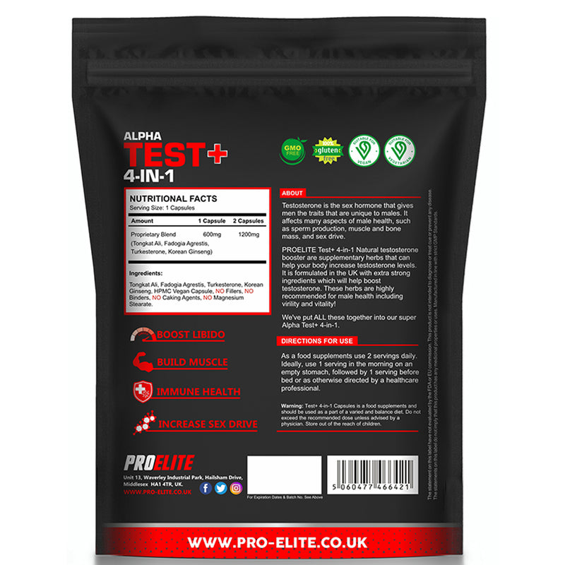 PROELITE Alpha Test+ Vegan Capsules