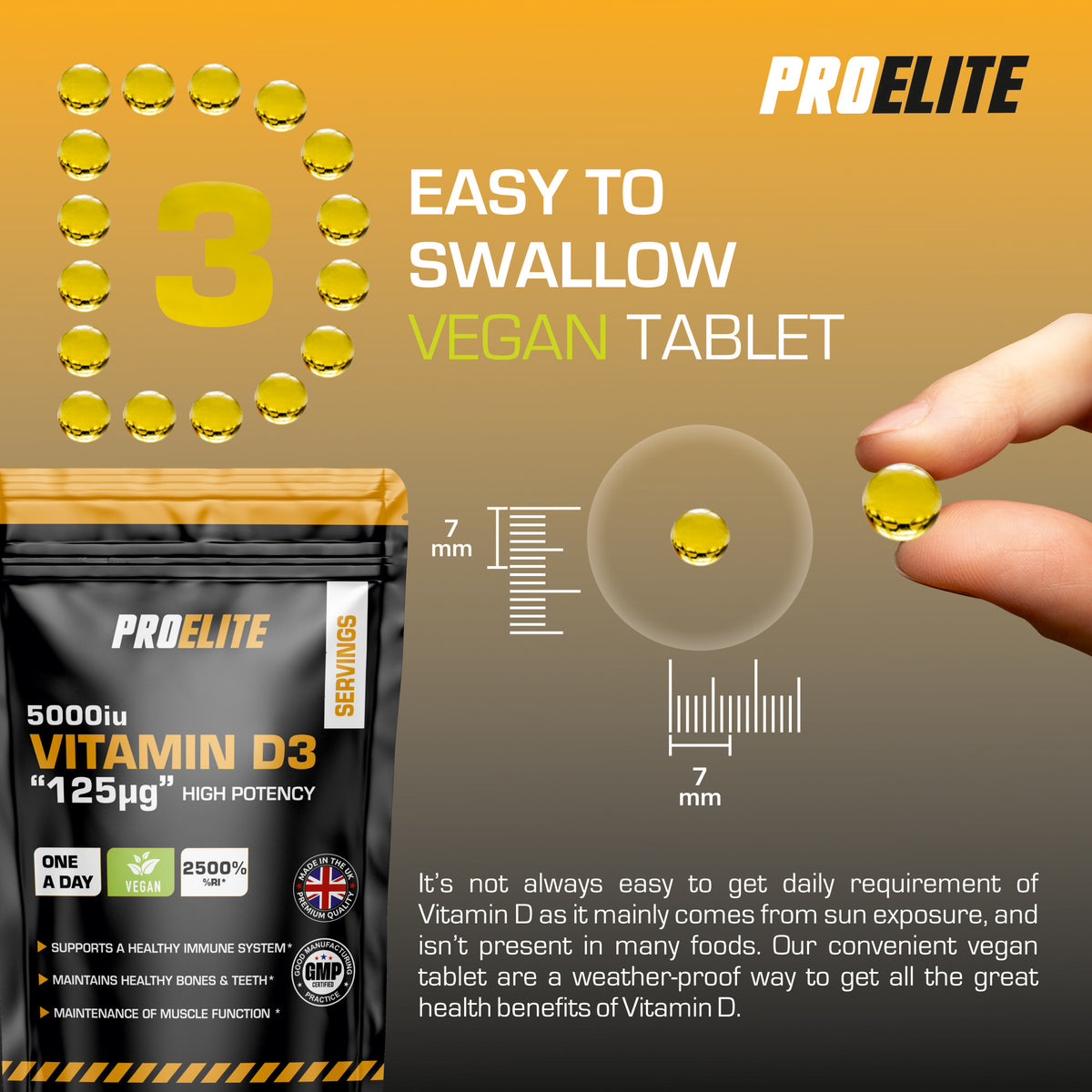 Vitamin D3 5000iu Softgels | Pro-Elite