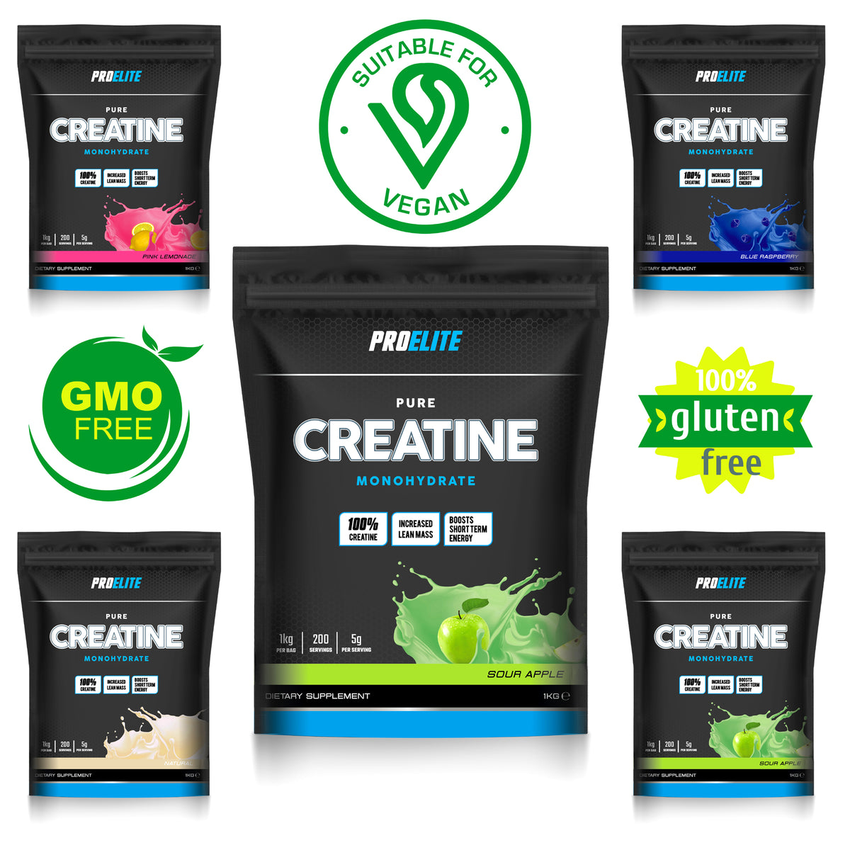 Pure Creatine Monohydrate Powder 1kg | Pro-Elite