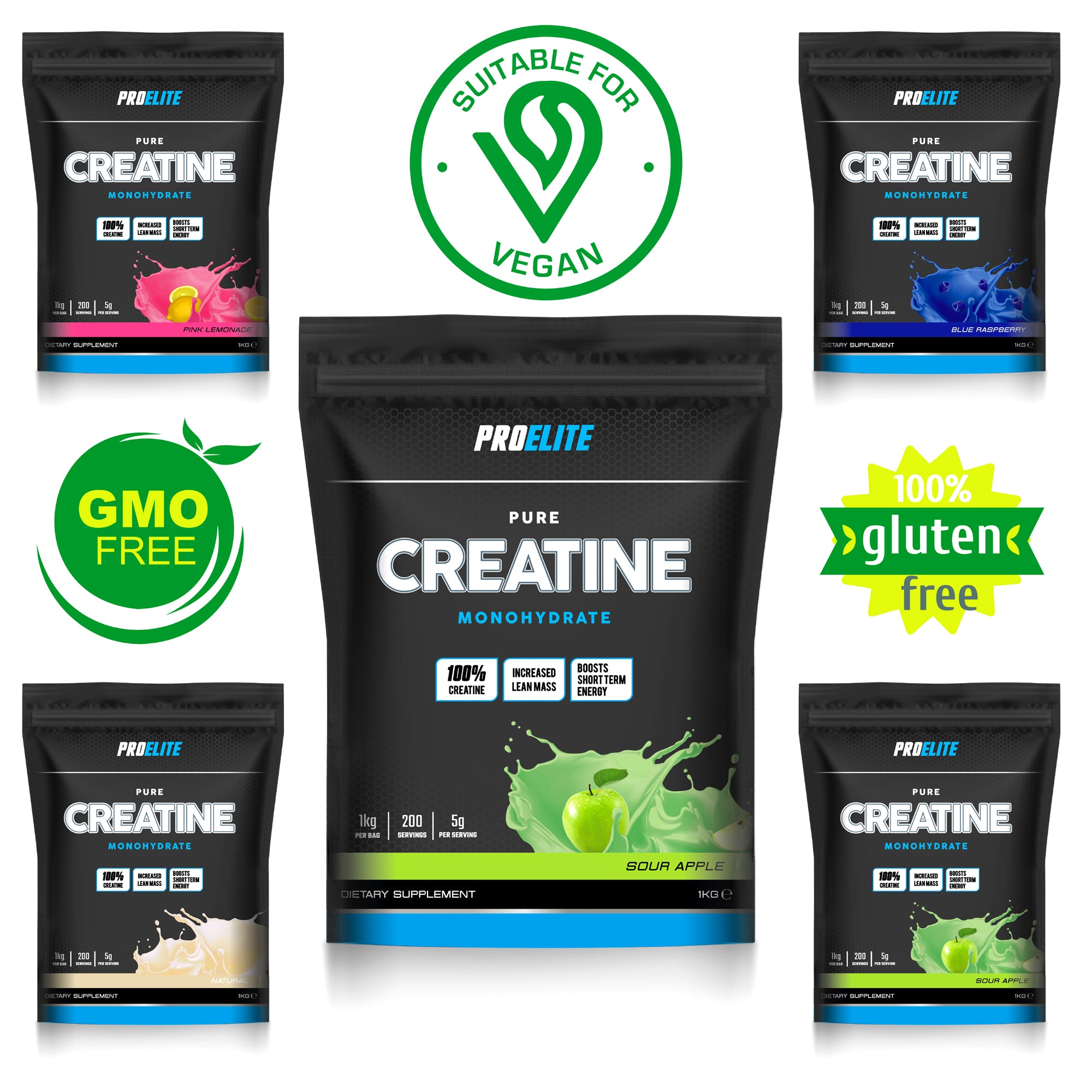 Pure Creatine Monohydrate Powder 1kg | Pro-Elite