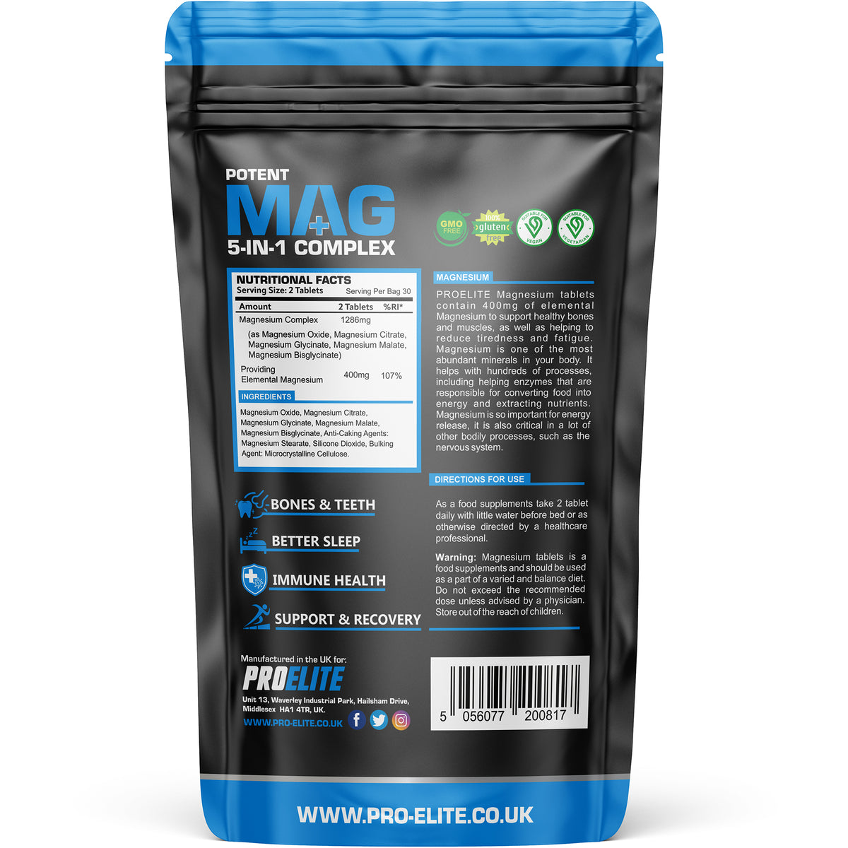 PROELITE MAG+ 5IN1 Complex Tablets