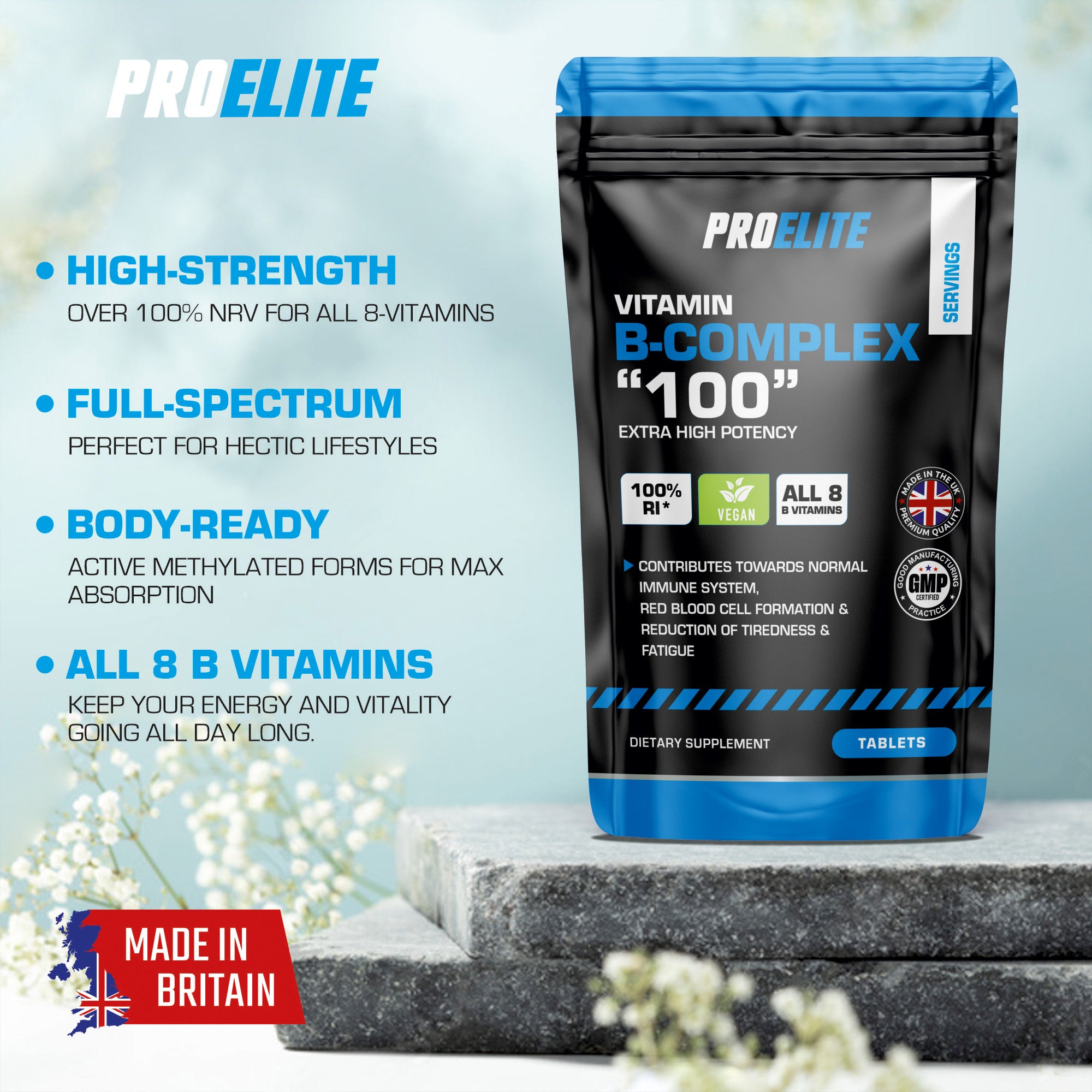 B-Complex Vegan Tablets | Pro-Elite