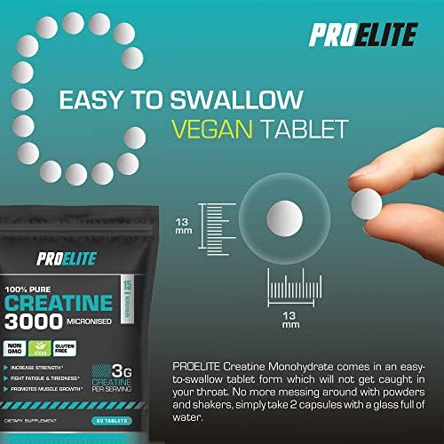 Creatine Monohydrate 500mg Vegan Tablets | Pro-Elite
