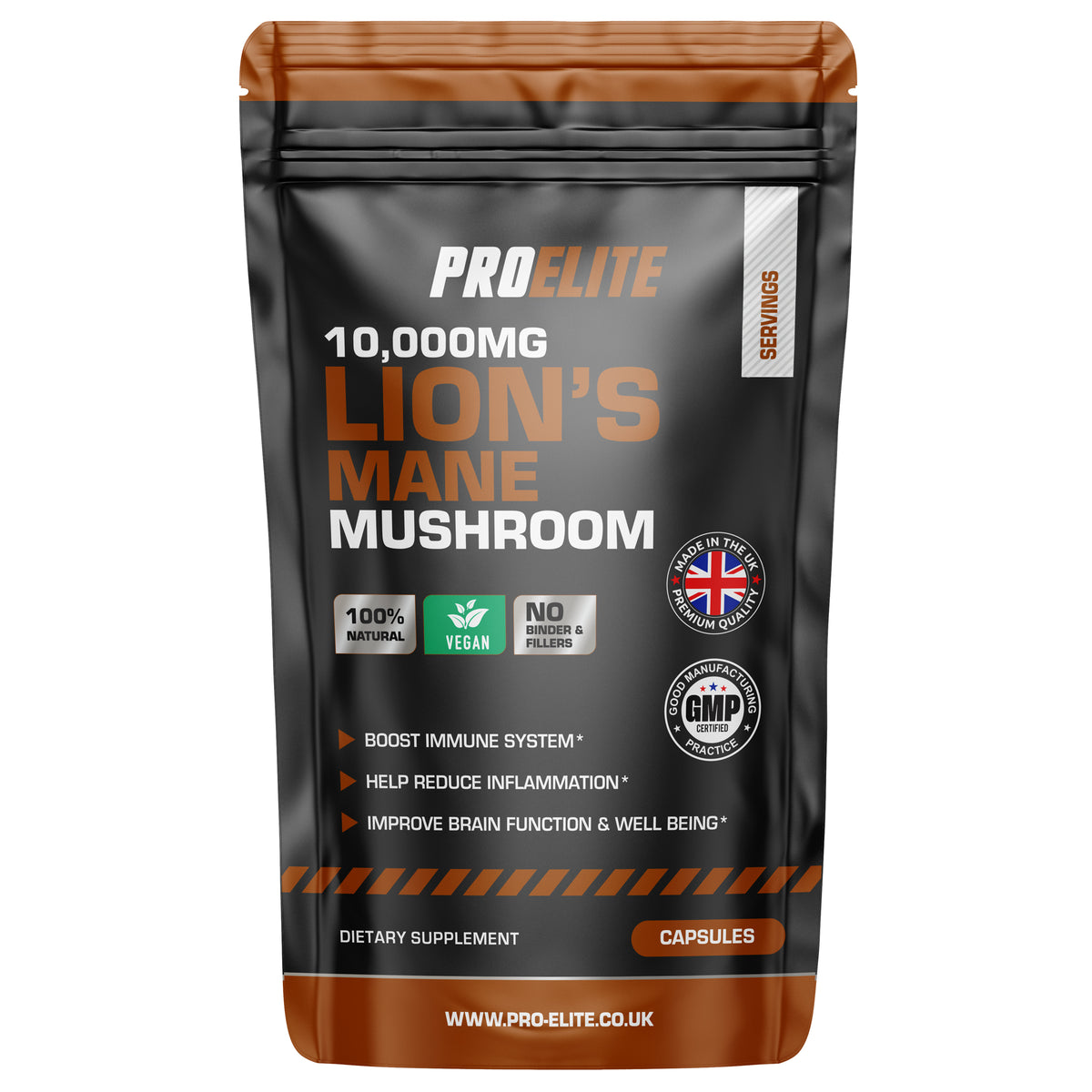 Lions Mane Mushroom Vegan Capsules | Pro-Elite