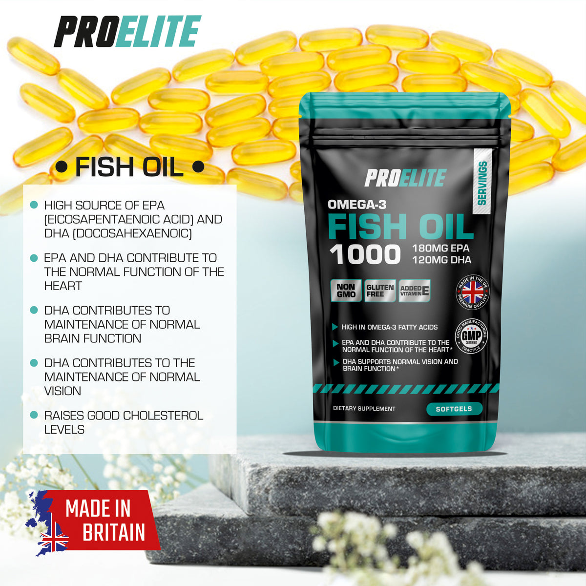 Omega 3 Fish Oil Softgels | Pro-Elite