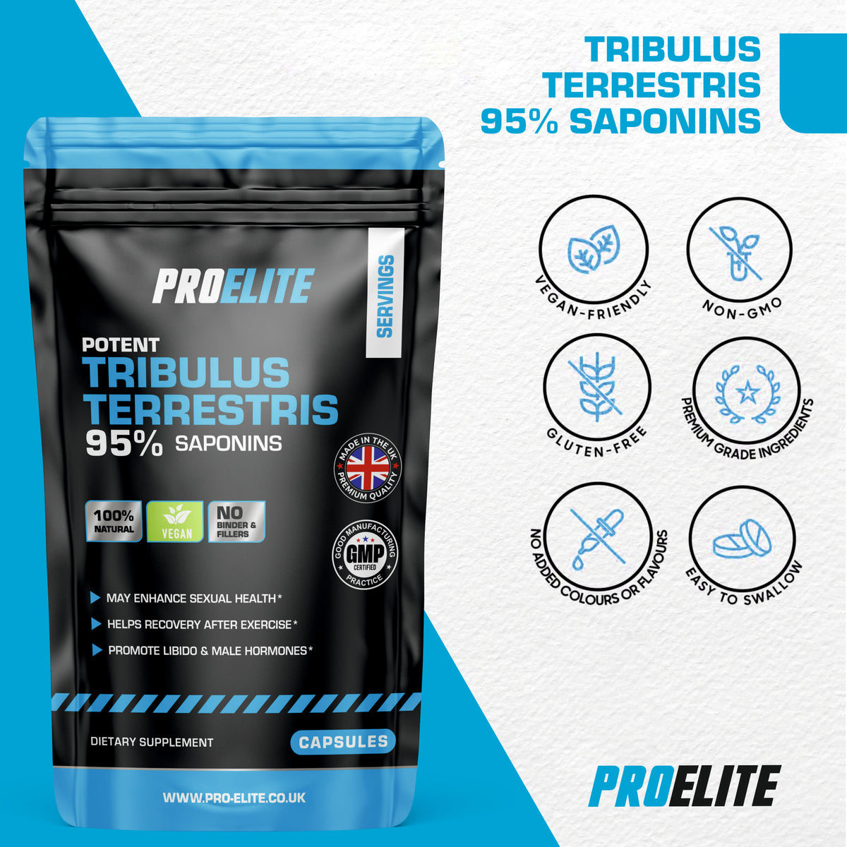 Tribulus Terrestris Vegan Capsules | Pro-Elite
