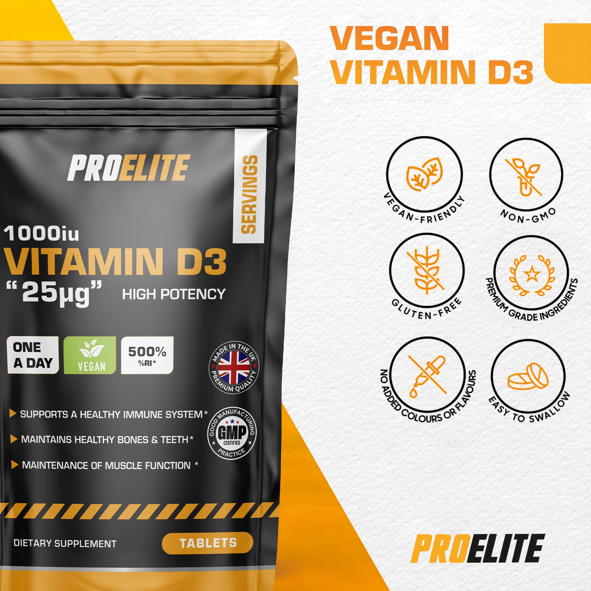 PROELITE Vitamin D3 1000iu Tablets