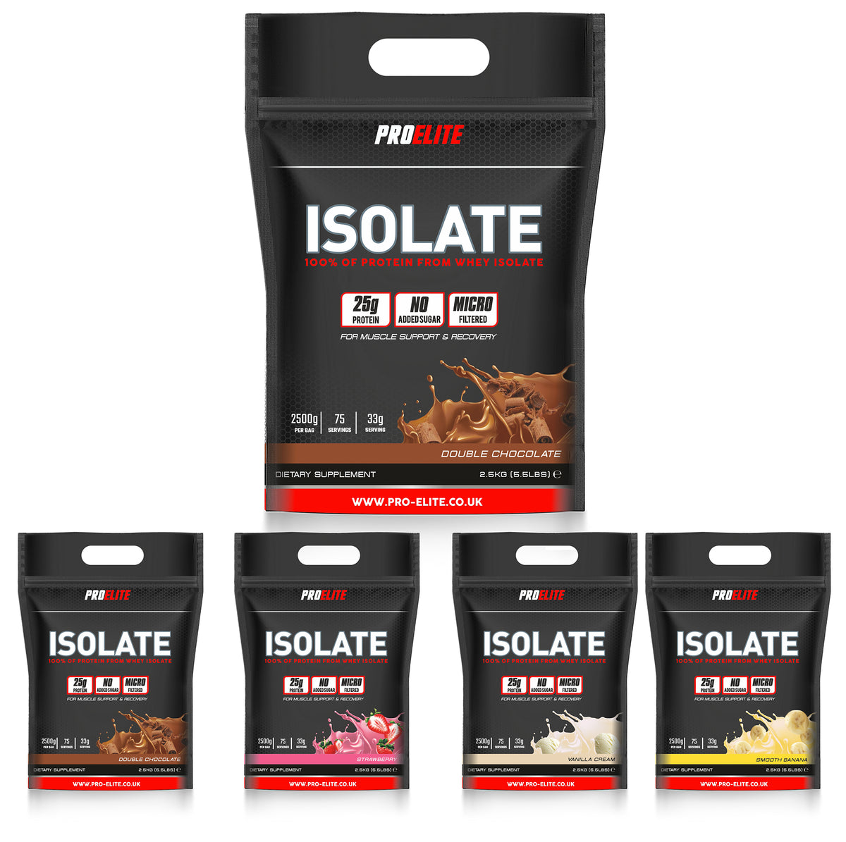 Whey Isolate Protein Powder 1kg, 2.5kg & 5kg | Pro-Elite