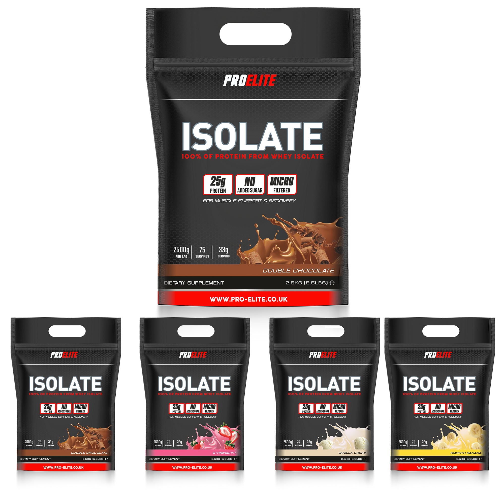 Whey Isolate Protein Powder 1kg, 2.5kg & 5kg | Pro-Elite