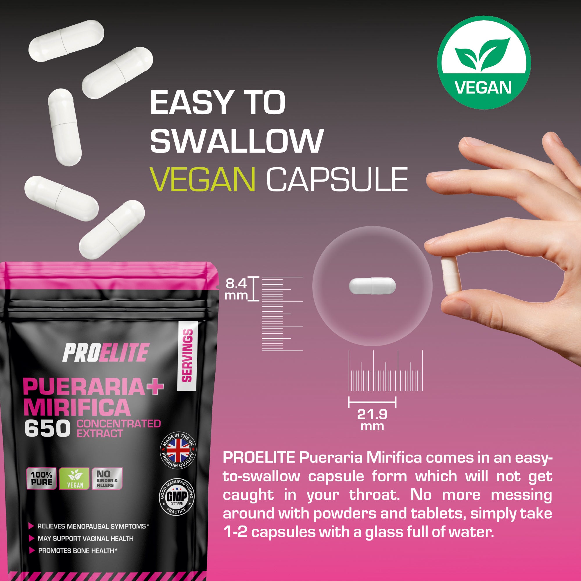 Pueraria Mirifica Vegan Capsules | Pro-Elite