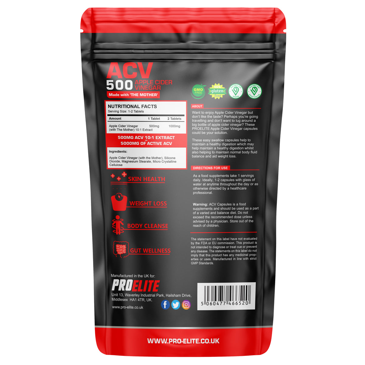 Apple Cider Vinegar Tablets | Pro-Elite