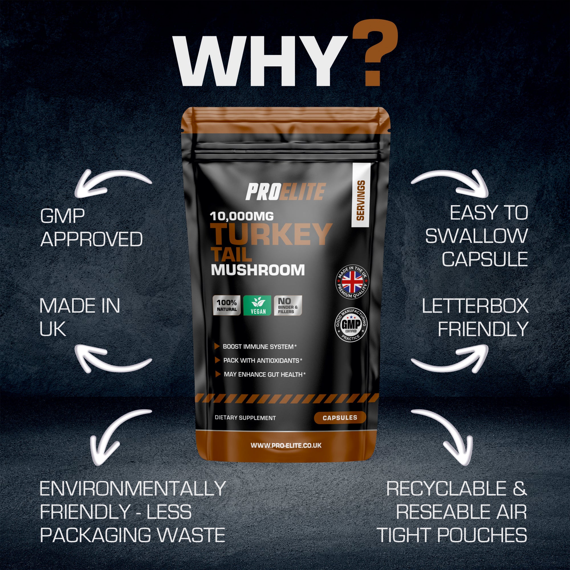 Turkey Tail Mushroom Vegan Capsules | Pro-Elite
