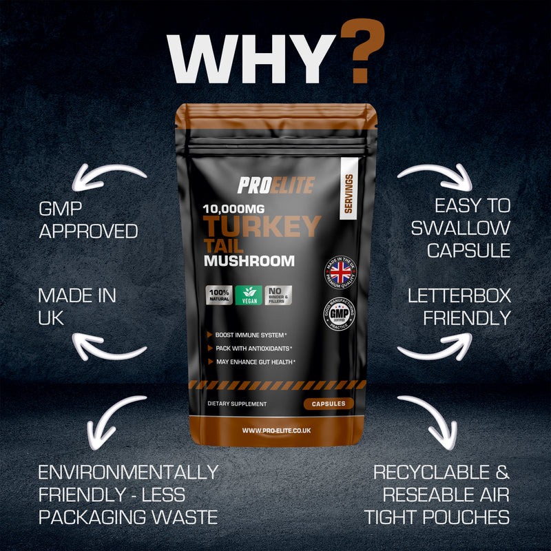 PROELITE Turkey Tail Mushroom Vegan Capsules
