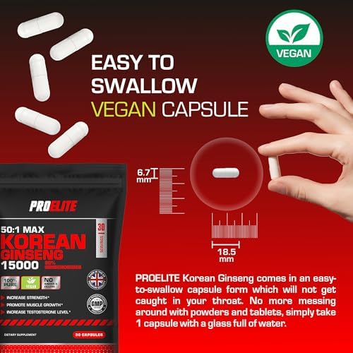 Korean Ginseng 300mg Vegan Capsules | Pro-Elite