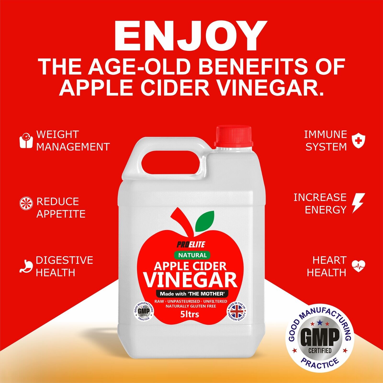 Apple Cider Vinegar with Mother | Pro-Elite