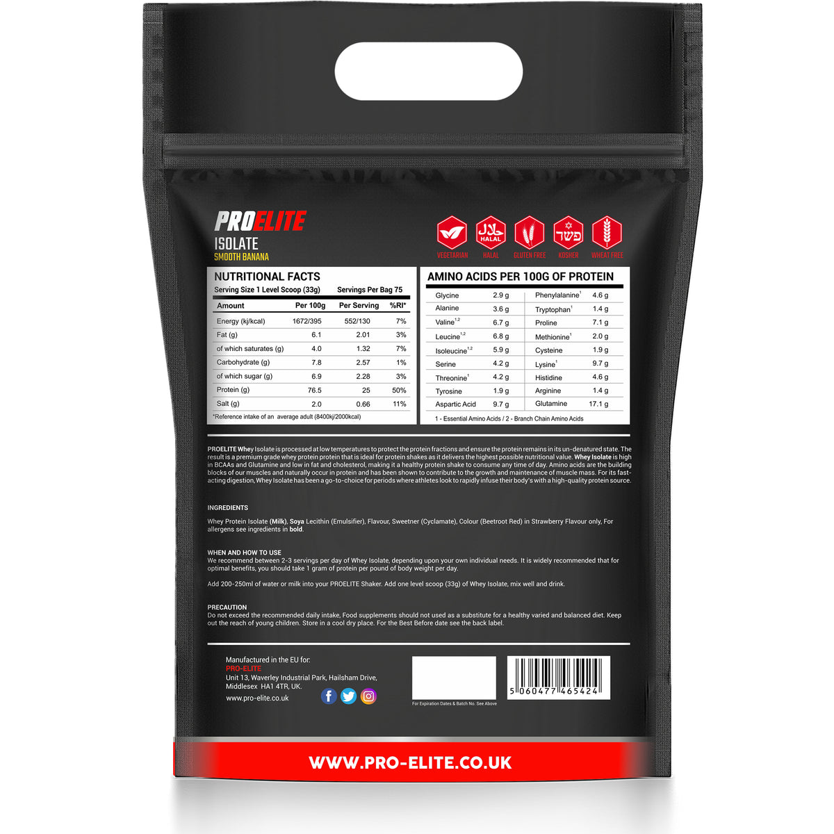 Whey Isolate Protein Powder 1kg, 2.5kg & 5kg | Pro-Elite