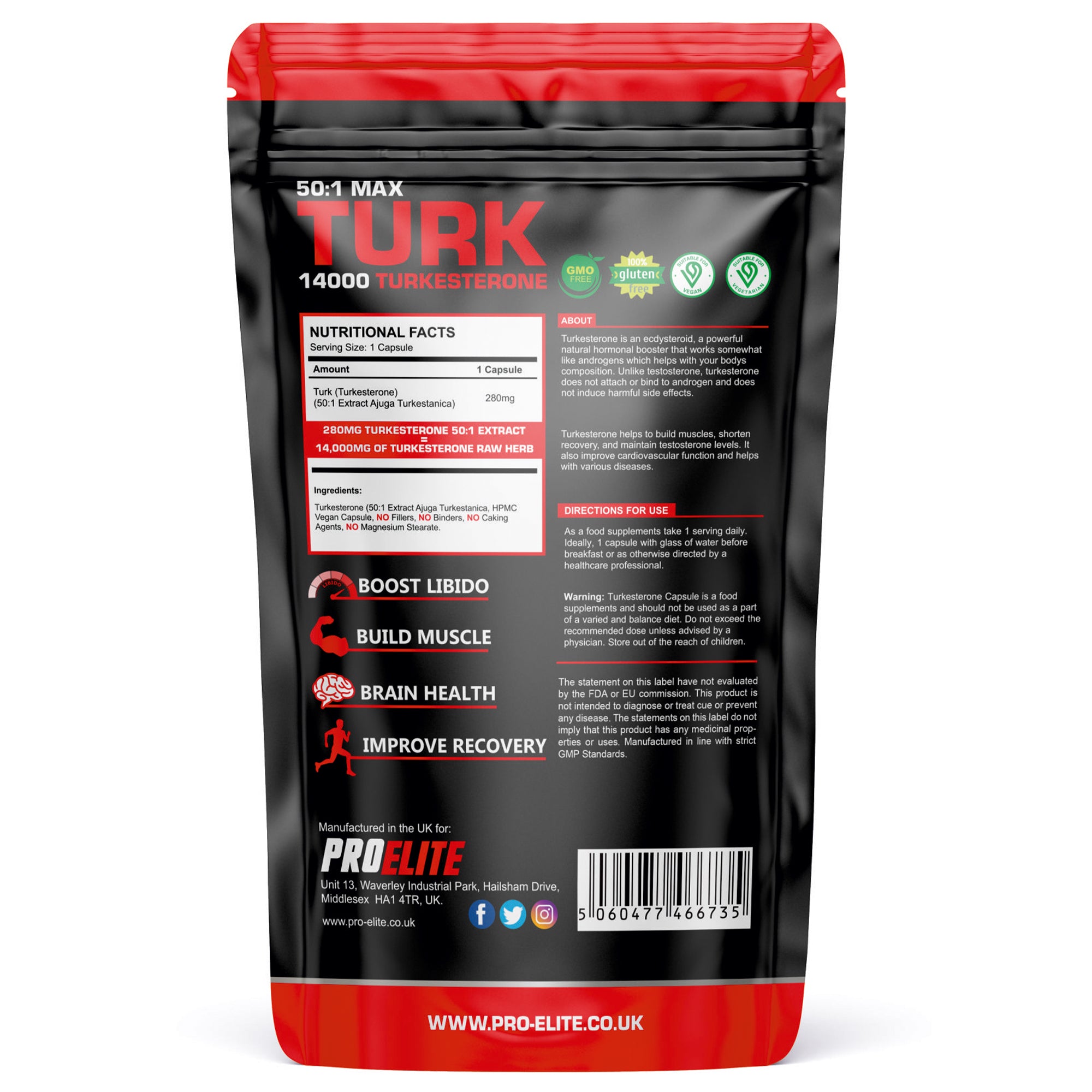 TURK Turkesterone Vegan Capsules | Pro-Elite