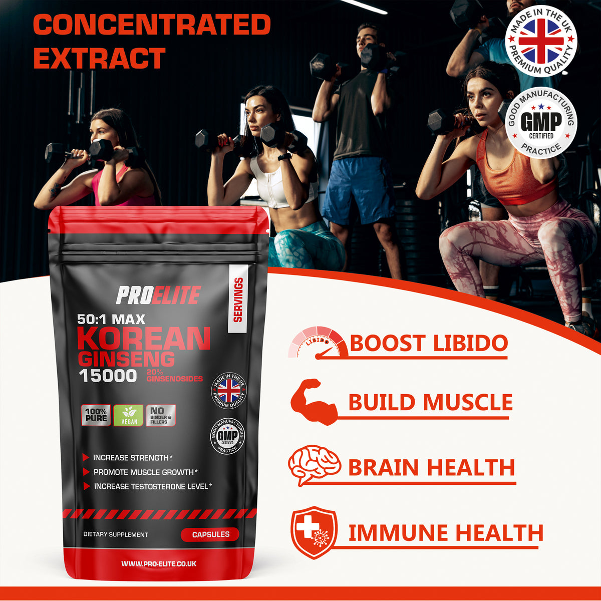 Korean Ginseng 300mg Vegan Capsules | Pro-Elite