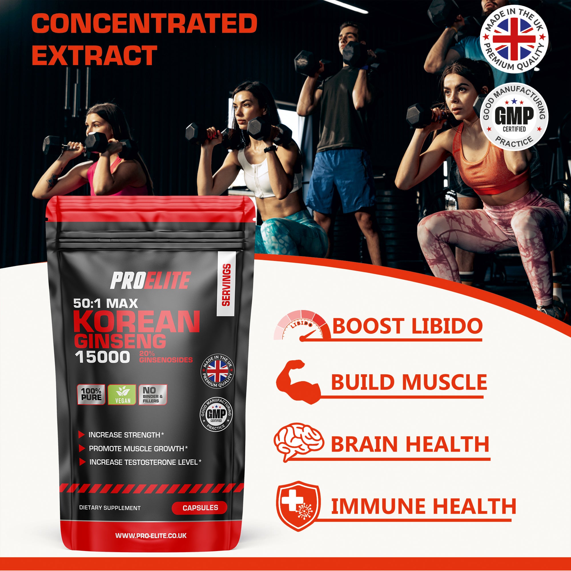 Korean Ginseng 300mg Vegan Capsules | Pro-Elite