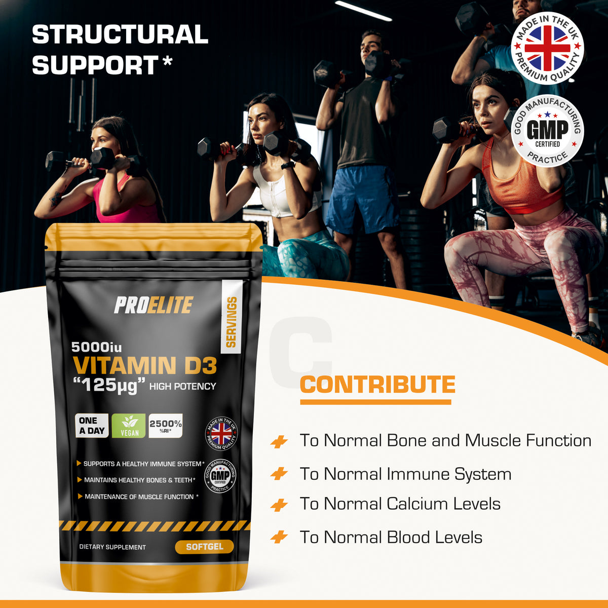 Vitamin D3 5000iu Softgels | Pro-Elite