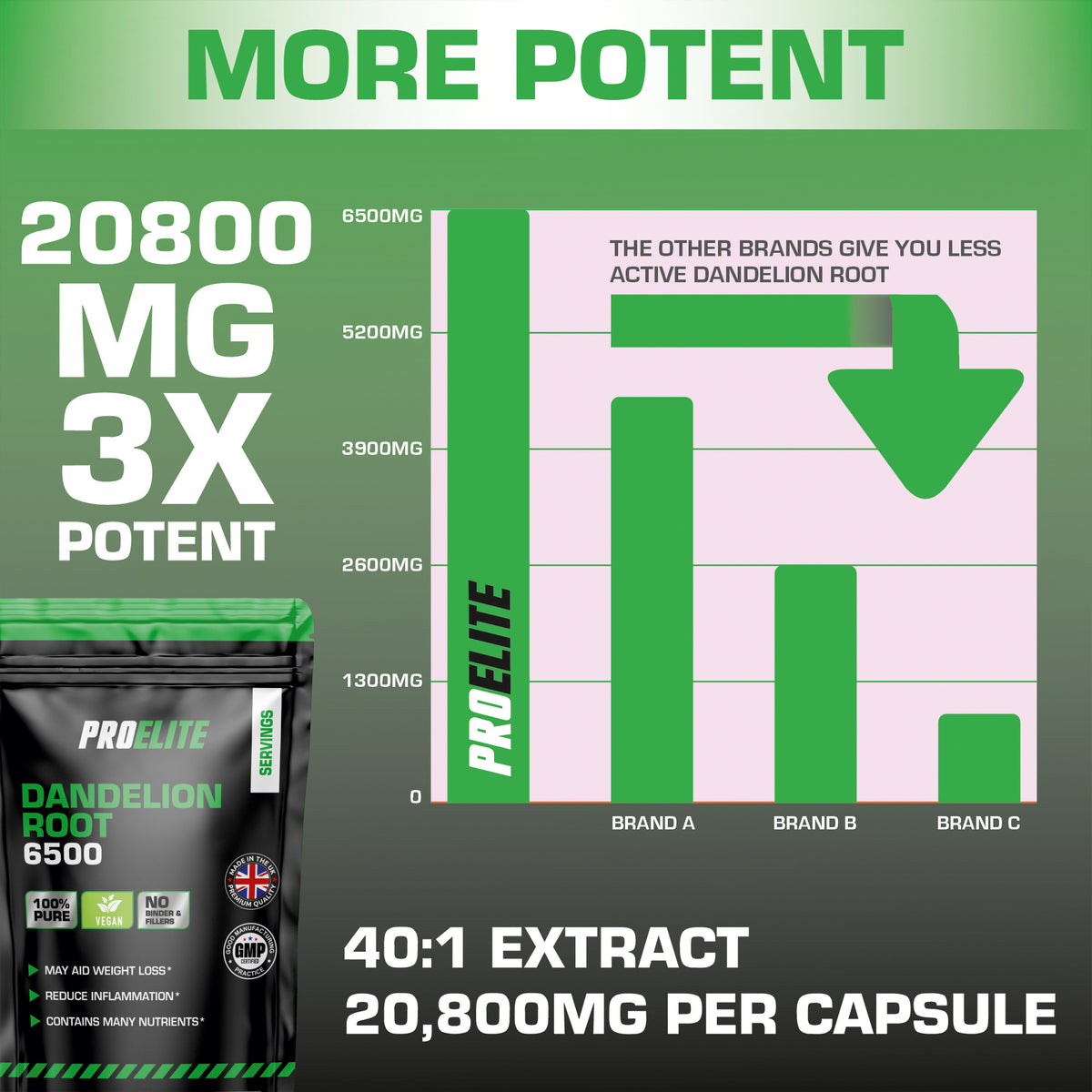 Dandelion Root Capsules | Pro-Elite