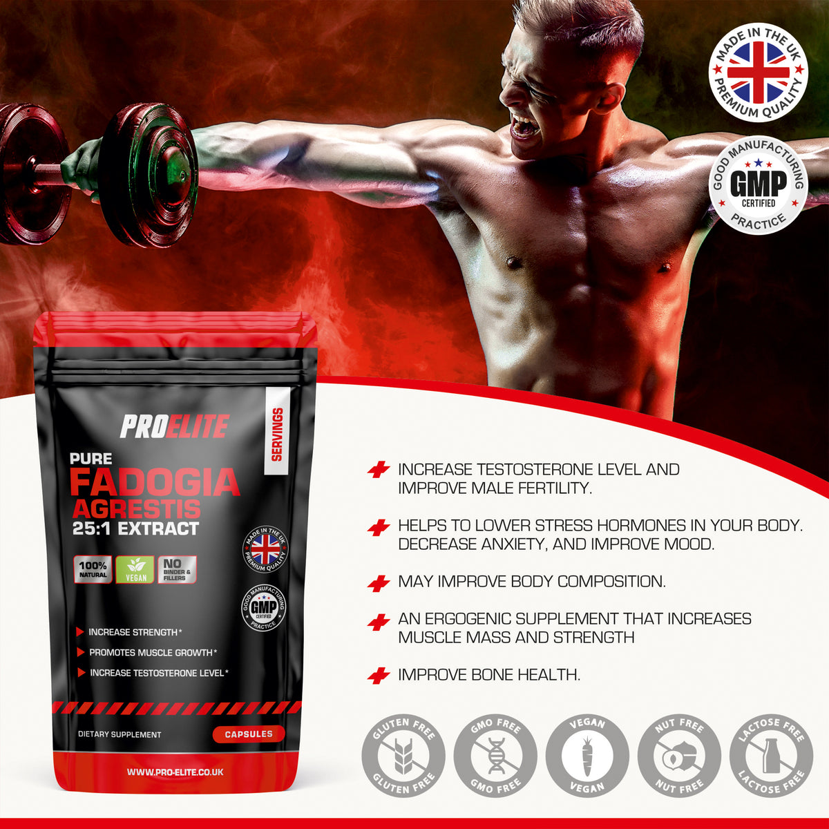 Fadogia Agrestis 25:1 Extract Vegan Capsules | Pro-Elite