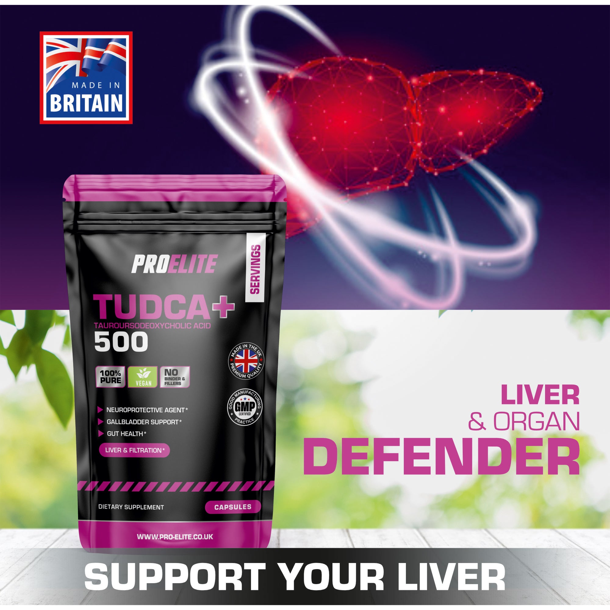 TUDCA Vegan Capsules | Pro-Elite