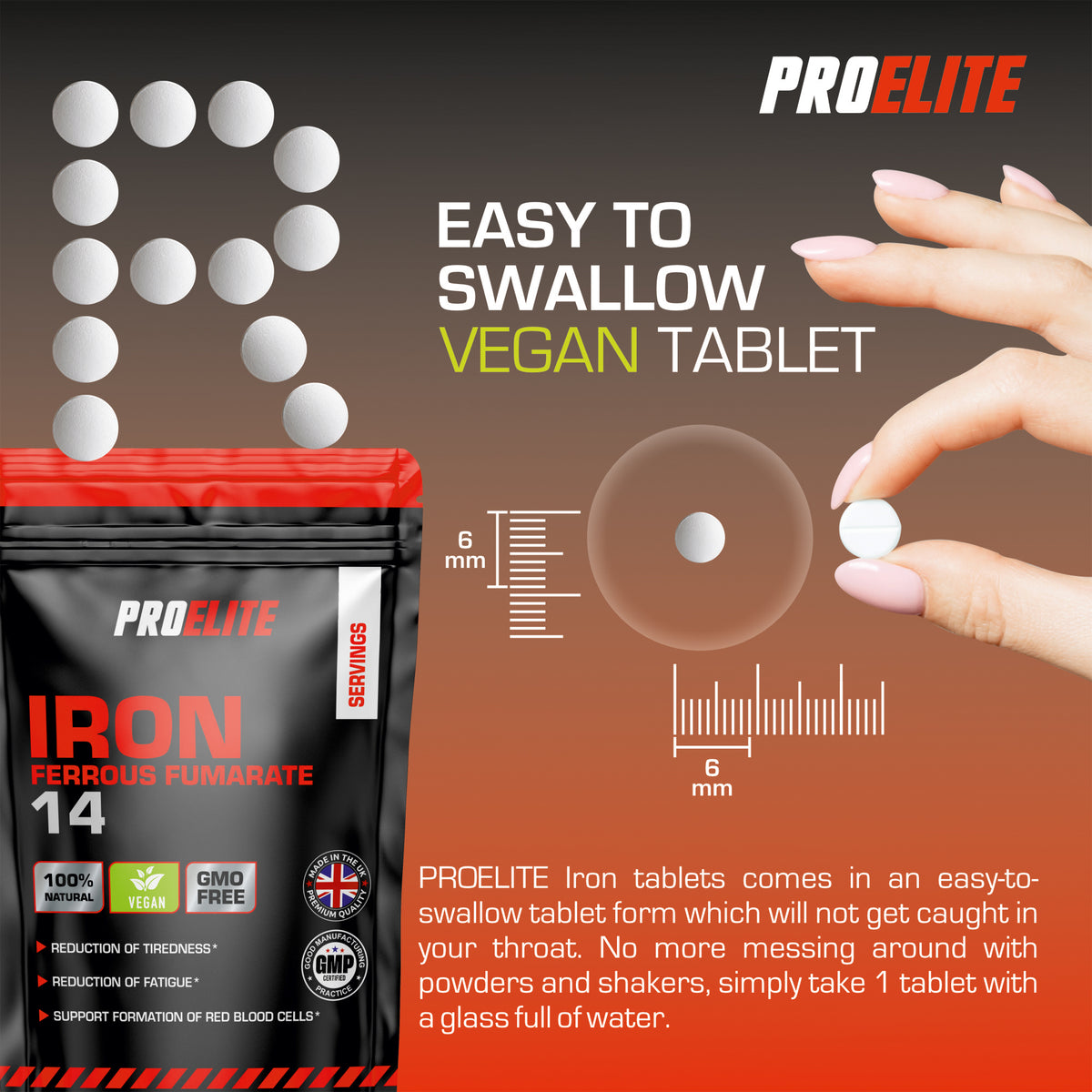 Iron 14mg Tablets | Pro-Elite