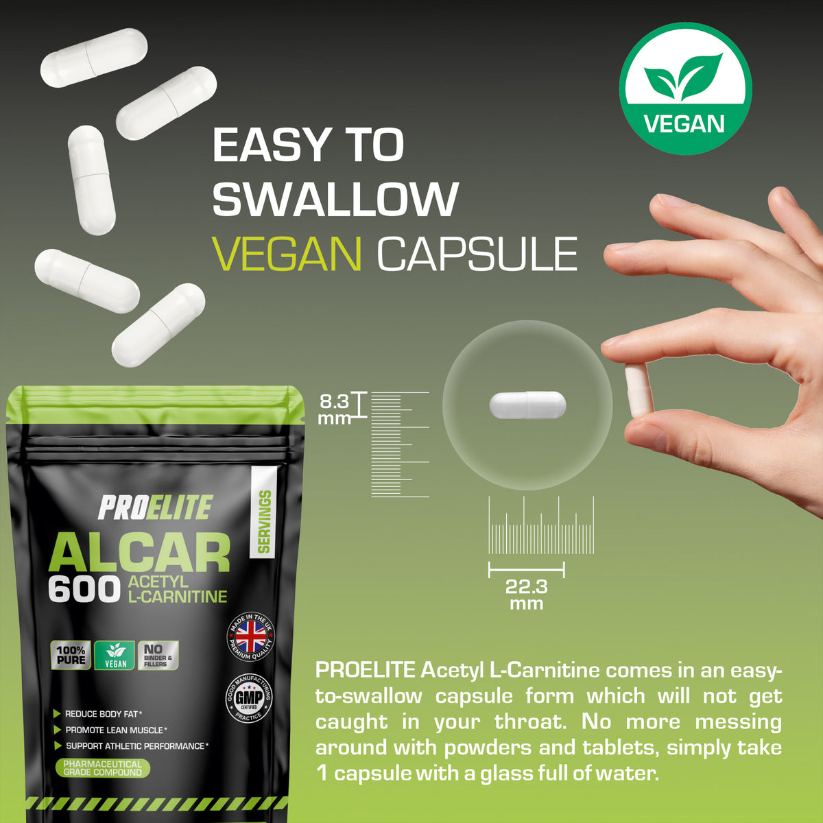 Acetyl L-Carnitine Vegan Capsules | Pro-Elite