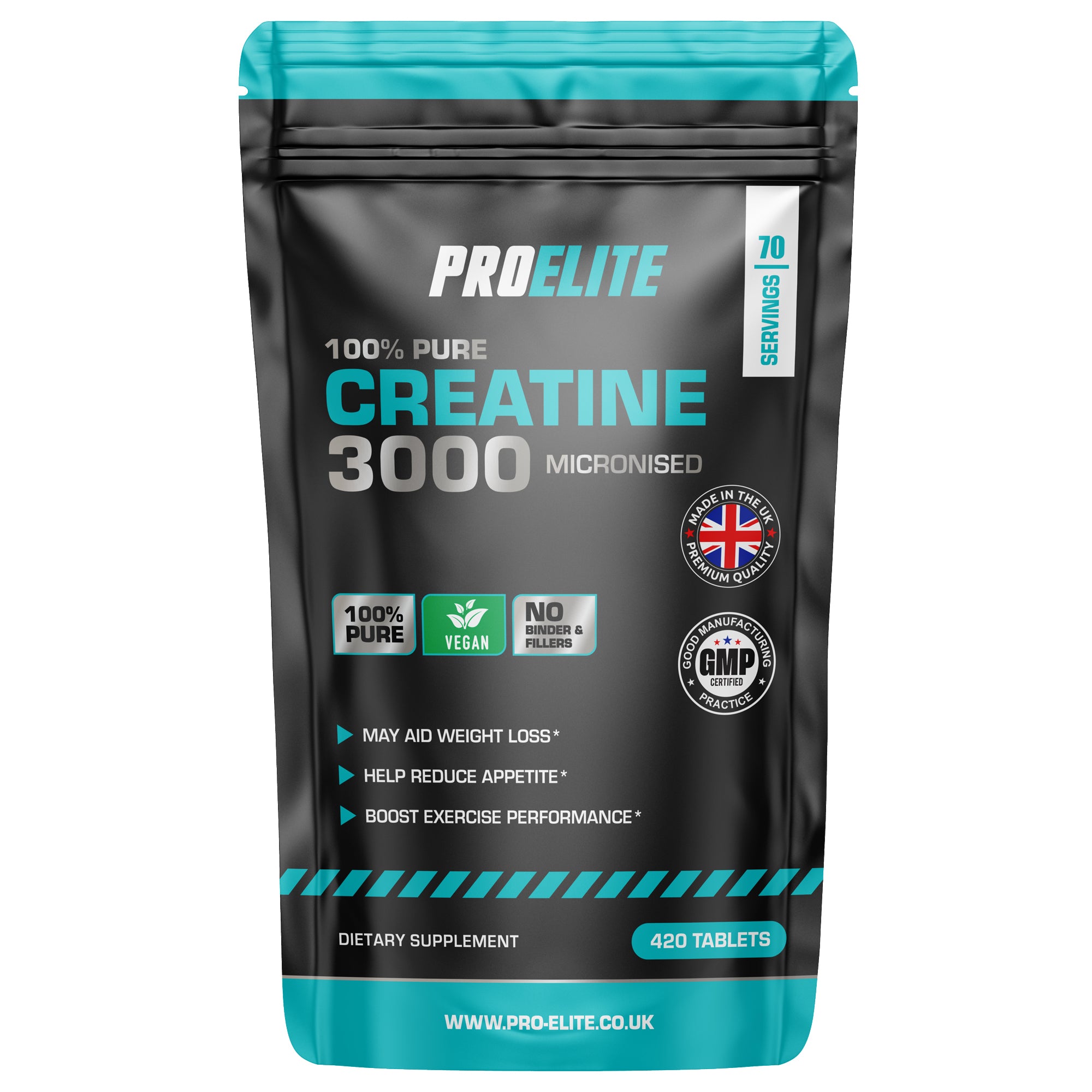 PROELITE Creatine Monohydrate 500mg Vegan Tablets