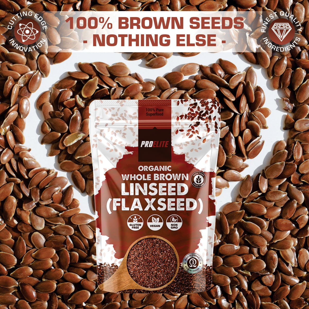 Organic Whole Brown Linseed (Flaxseed) | Pro-Elite