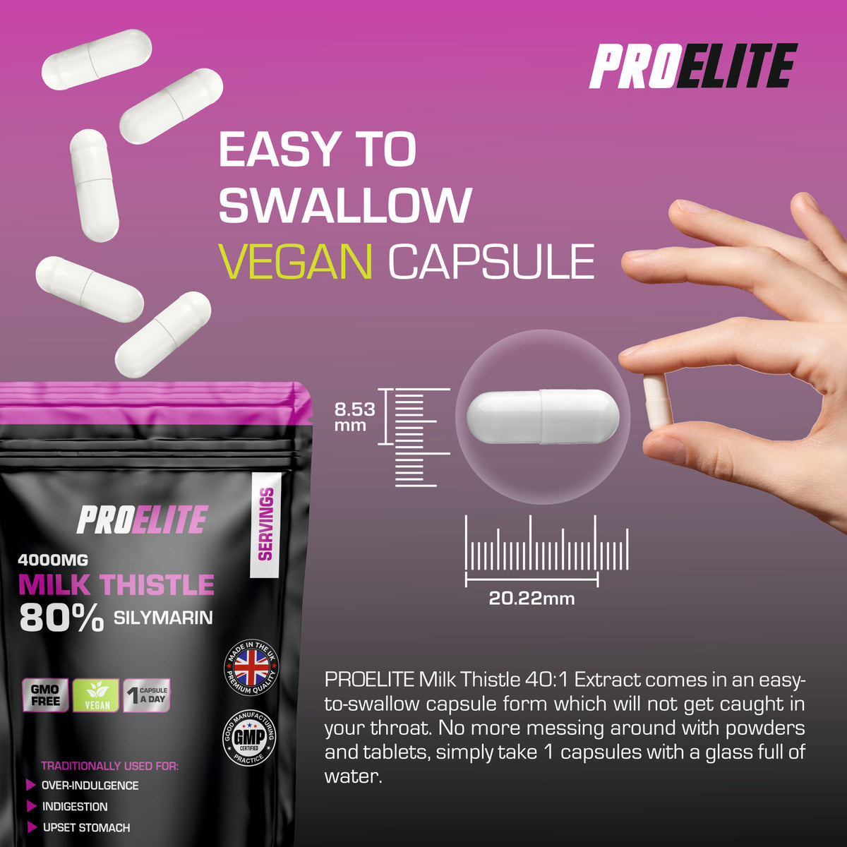 Milk Thistle 40:1 Extract Vegan Capsules | Pro-Elite