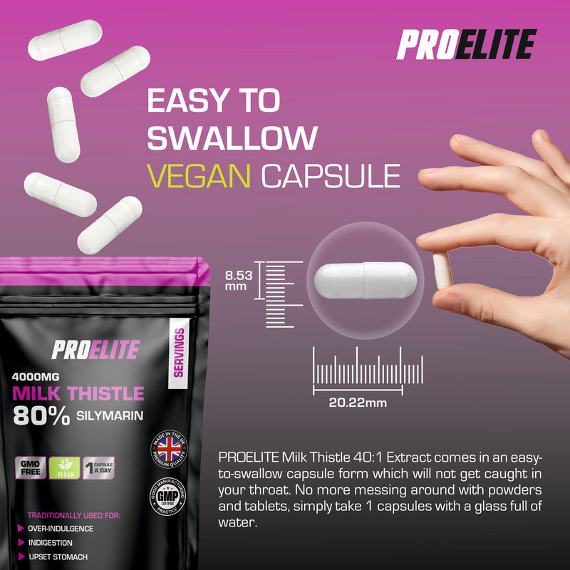 Pro-Elite Milk Thistle 40:1 Extract Vegan Capsules
