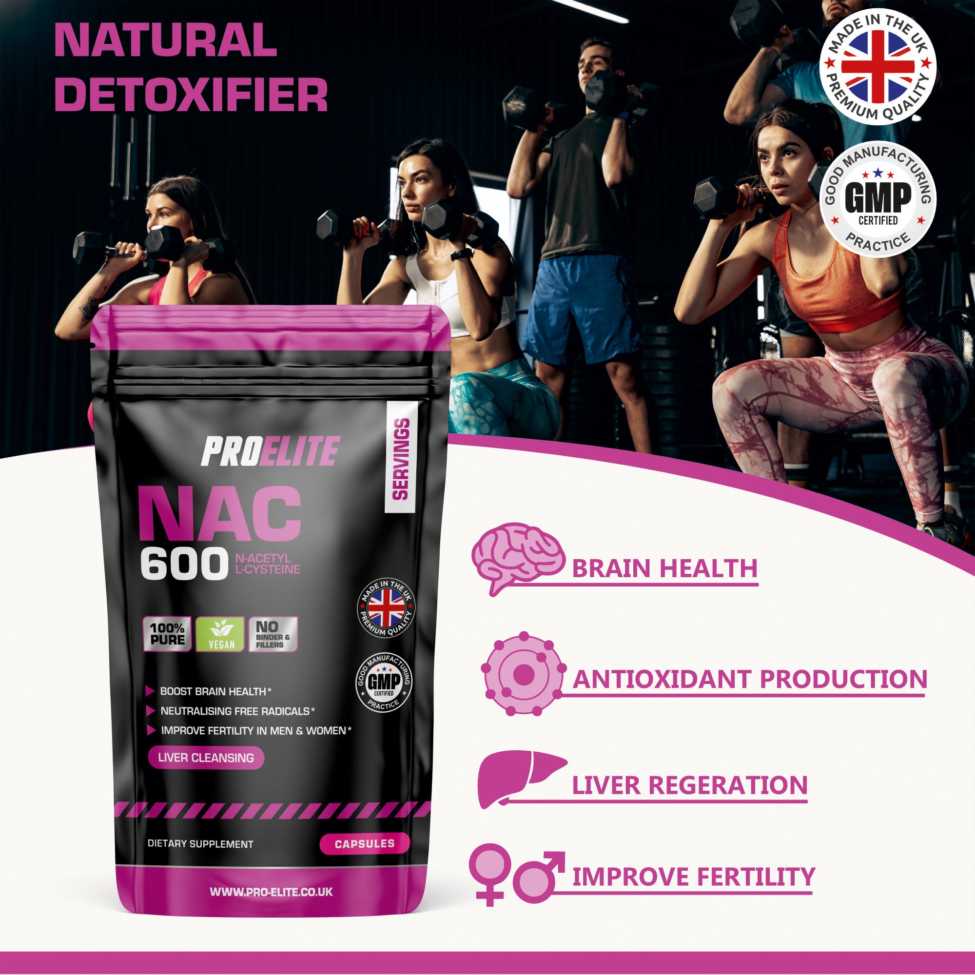 NAC N-ACETYL L-CYSTEINE Vegan Capsules | Pro-Elite