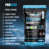 Creatine Monohydrate 750mg Vegan Capsules | Pro-Elite