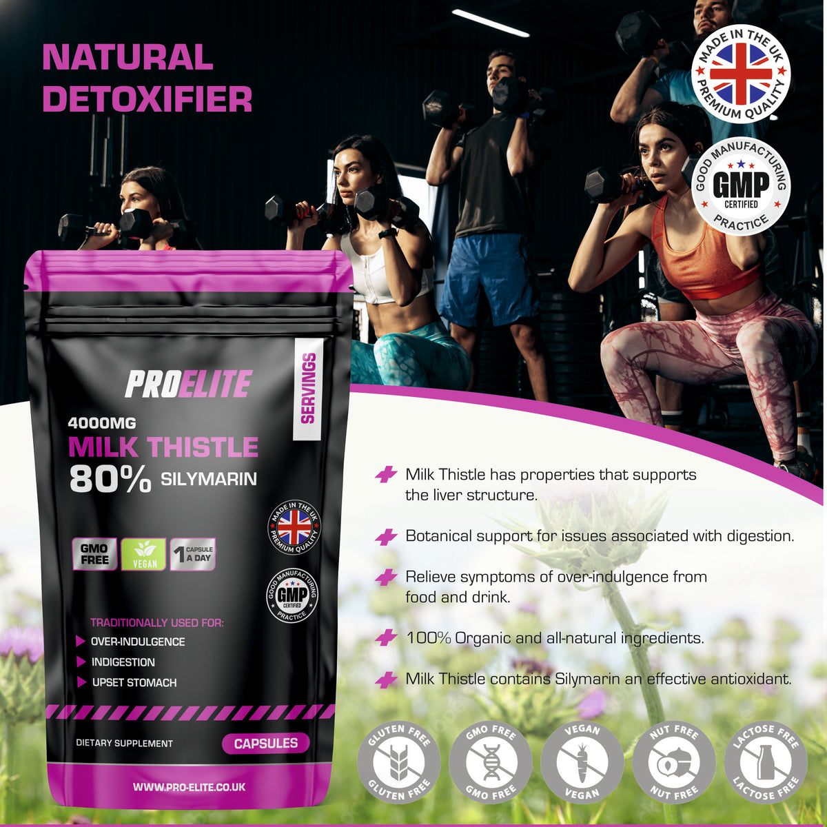 Milk Thistle 40:1 Extract Vegan Capsules | Pro-Elite