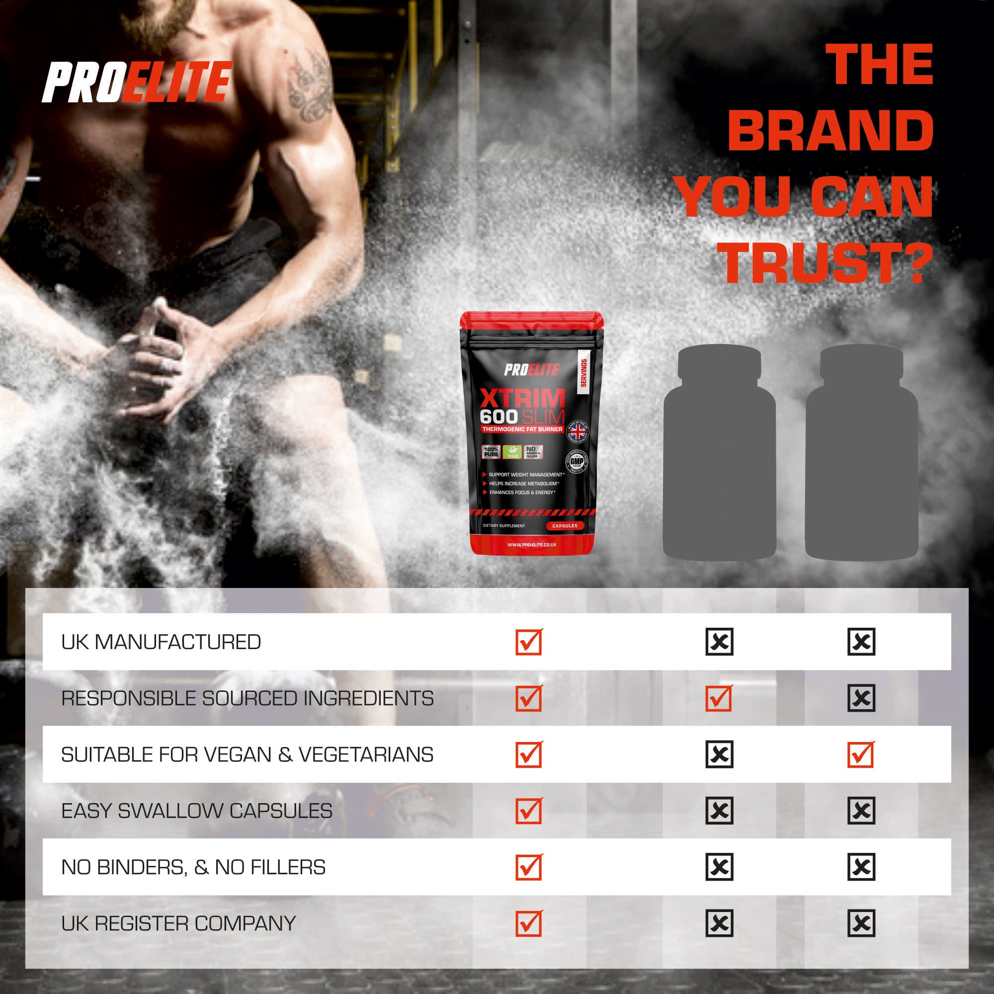 PROELITE Xtrim Slim Vegan Capsules