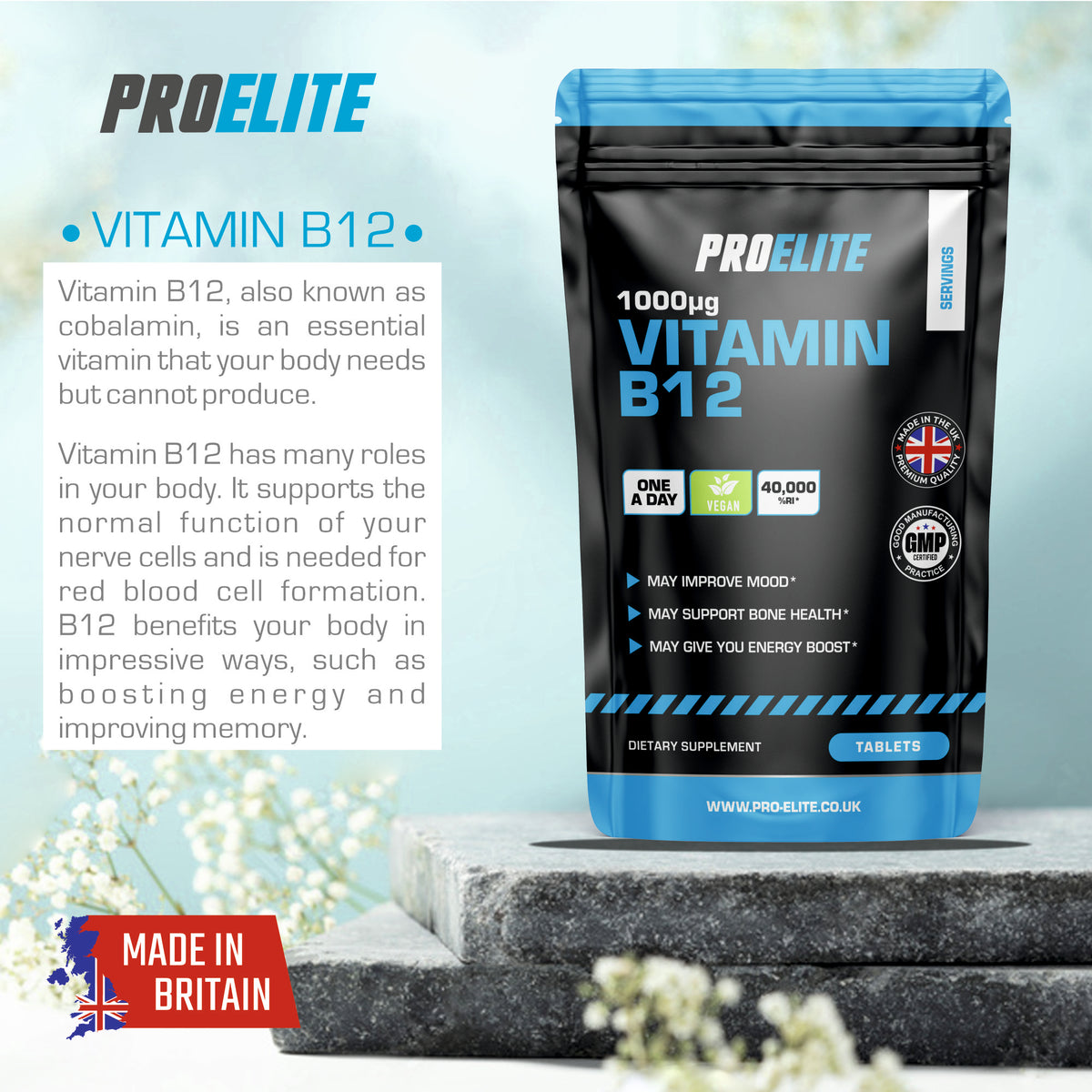 Vitamin B12 Tablets | Pro-Elite