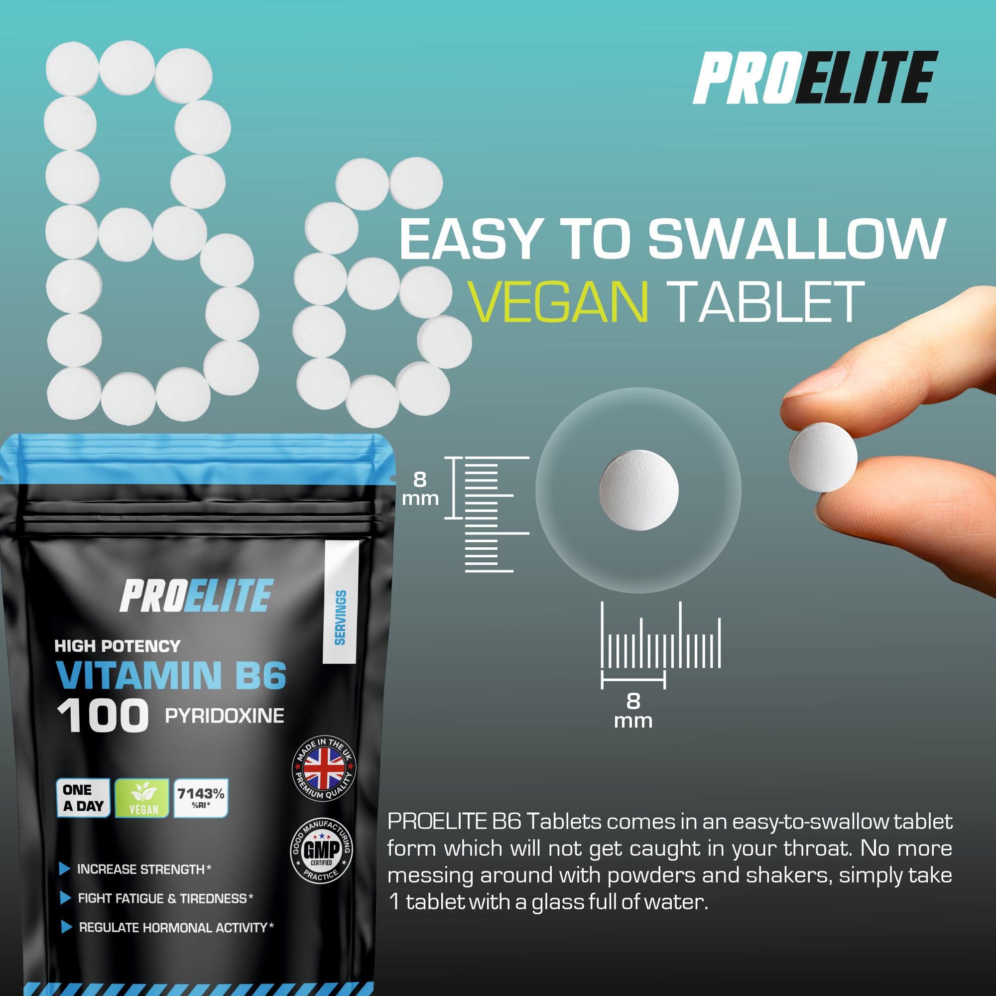Vitamin B6 Vegan Tablets | Pro-Elite