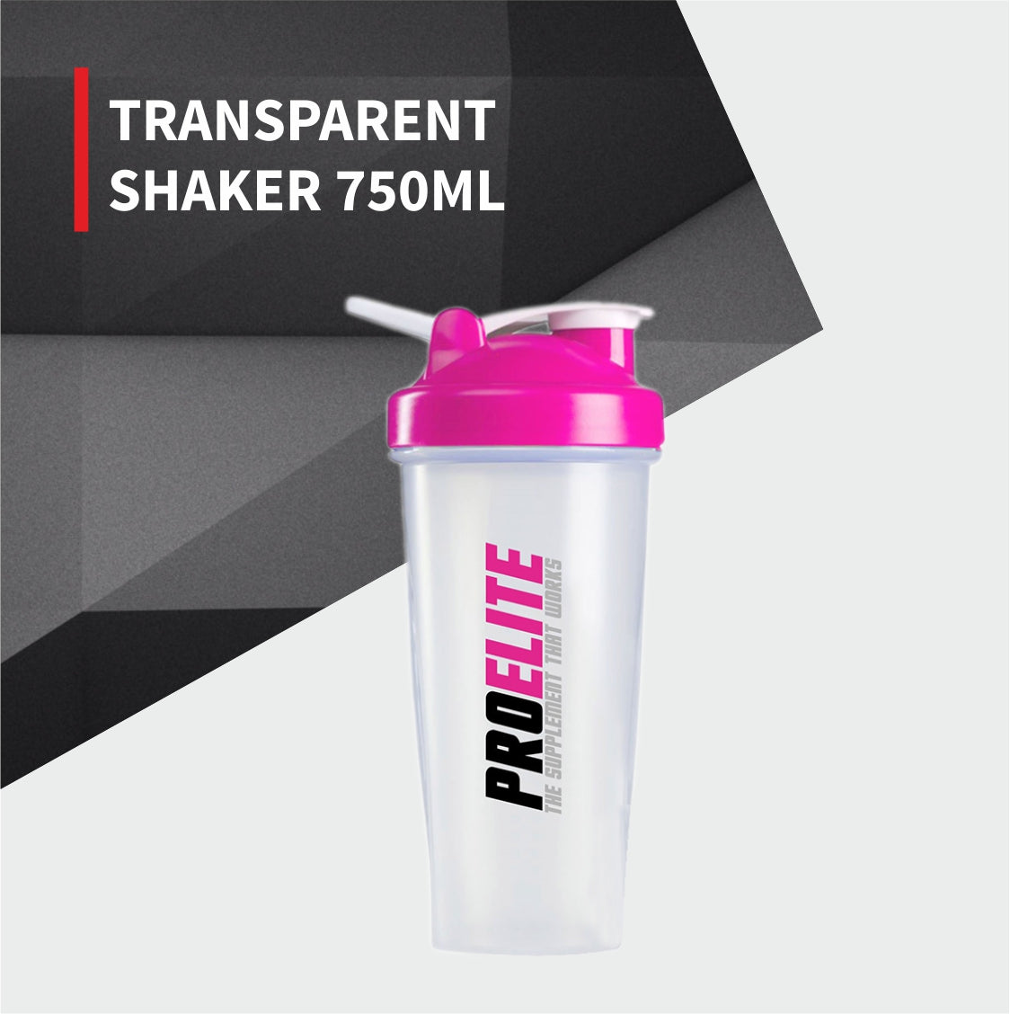 Transparent Shaker With Hook 700ml | Pro-Elite