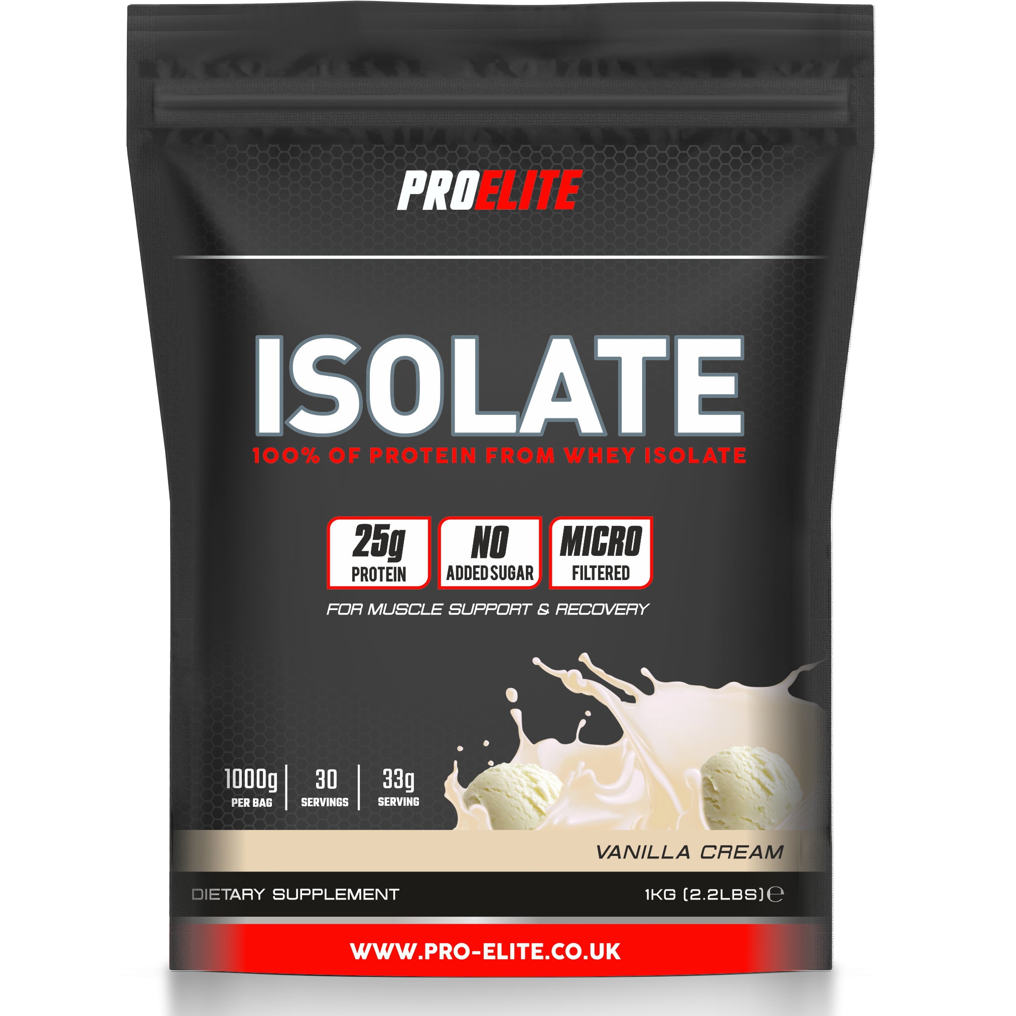 Whey Isolate Protein Powder 1kg, 2.5kg & 5kg | Pro-Elite