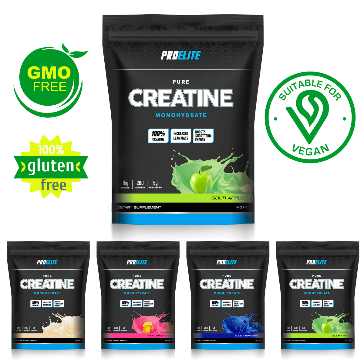 Pure Creatine Monohydrate Powder 1kg | Pro-Elite