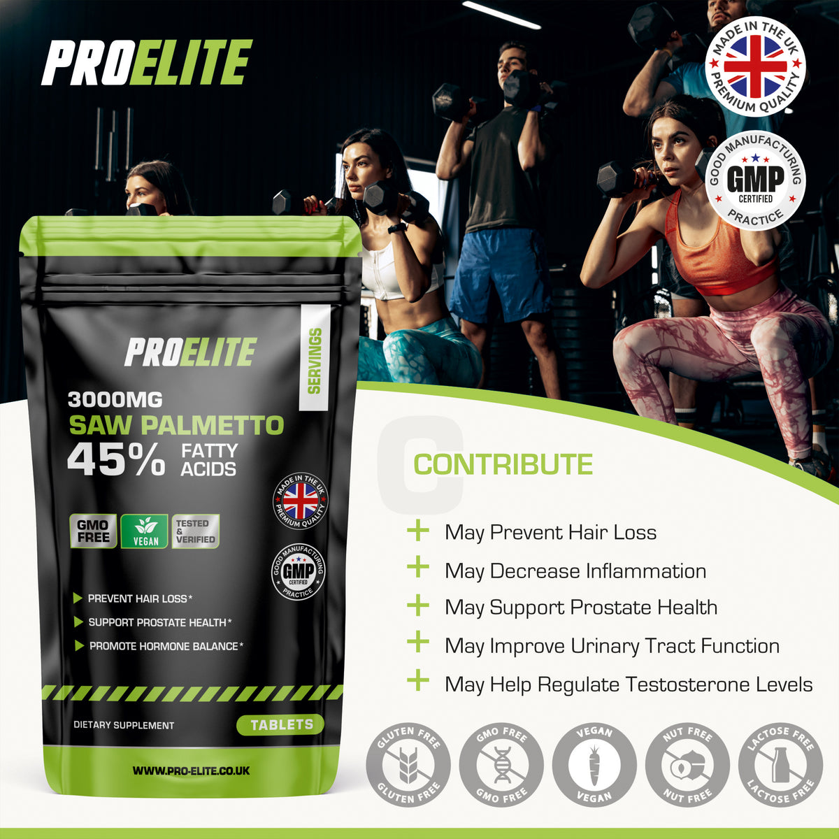 Saw Palmetto (45% FattyAcids) Tablets | Pro-Elite