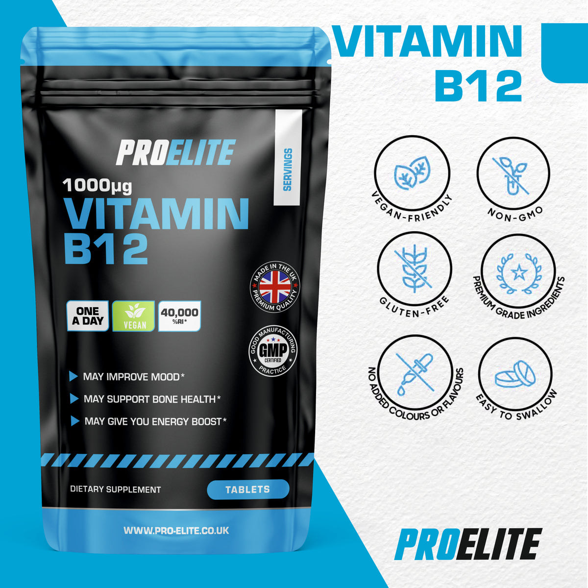 Vitamin B12 Tablets | Pro-Elite